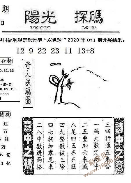 探索2019年双色球阳光探码图，揭秘数字背后的奥秘双色球2020072阳光探码分析